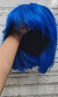 Blue wig