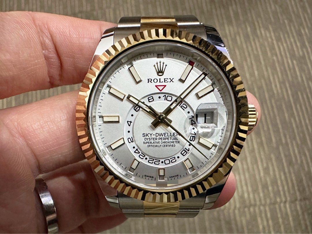 rolex sky dweller 18k white gold