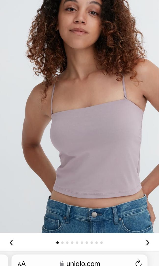Brand New] AIRism Cotton Cropped Bra Tube Top, Women's Fashion