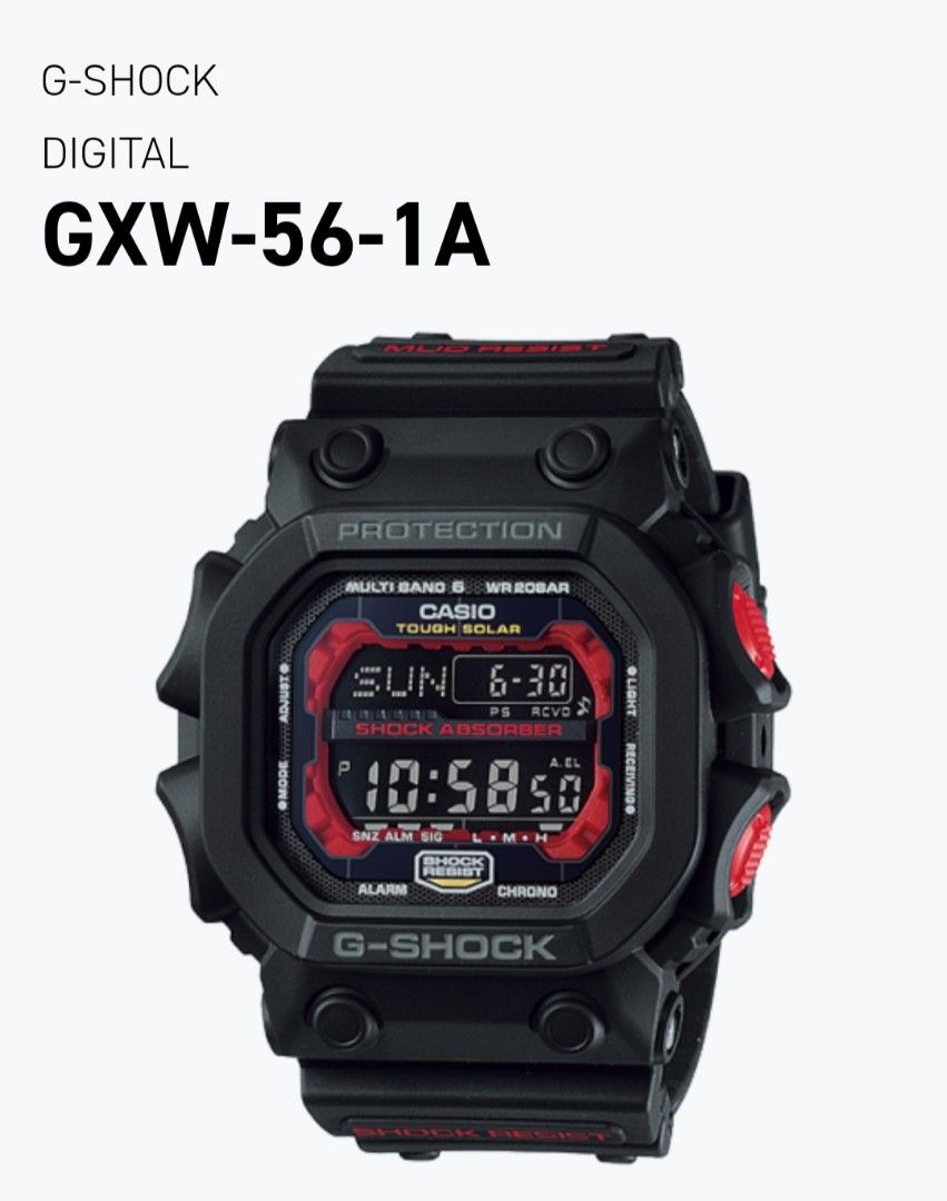 Casio G Shock GXW 56 1AJF Jam Petak King Spander Merah Men s