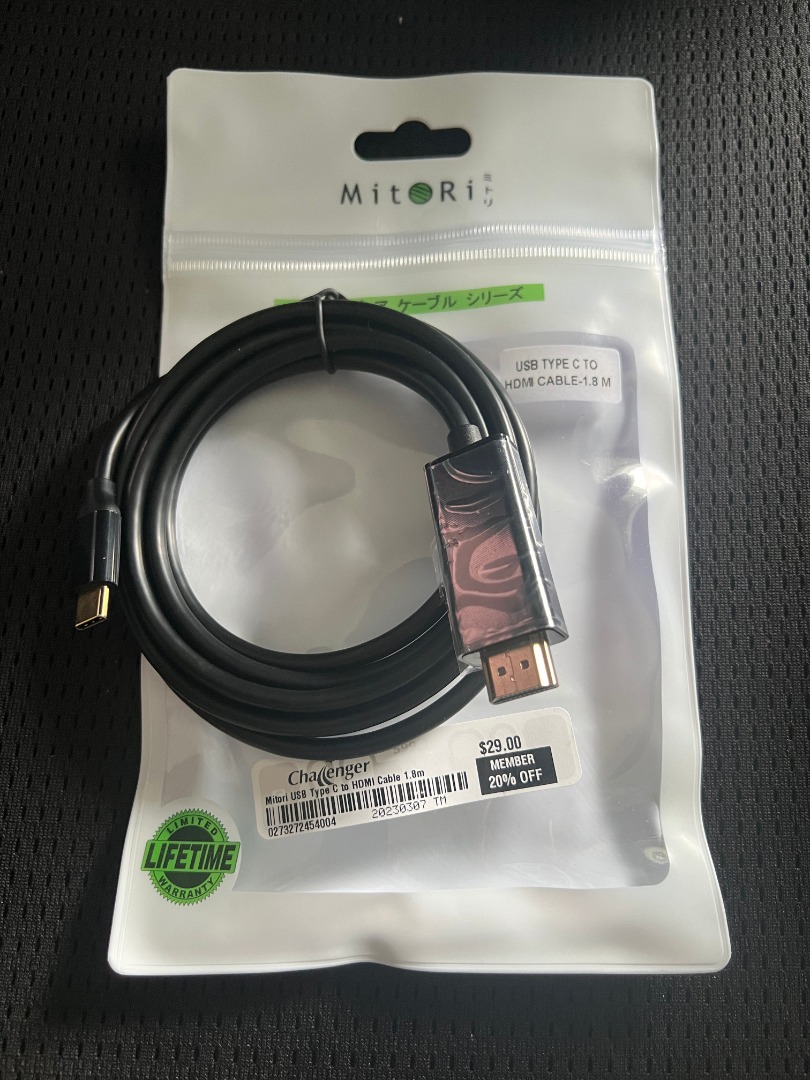Challenger Mitori USB Type C to HDMI Cable 1.8m, Computers & Tech ...