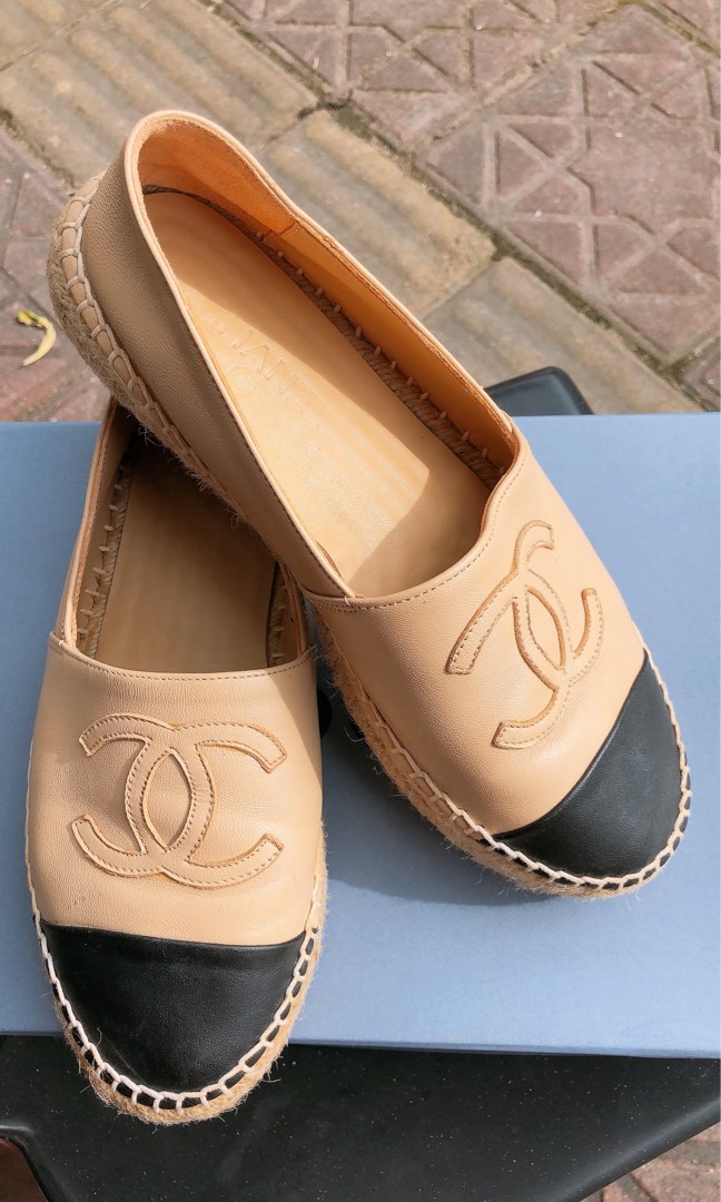 Chanel tan store espadrilles