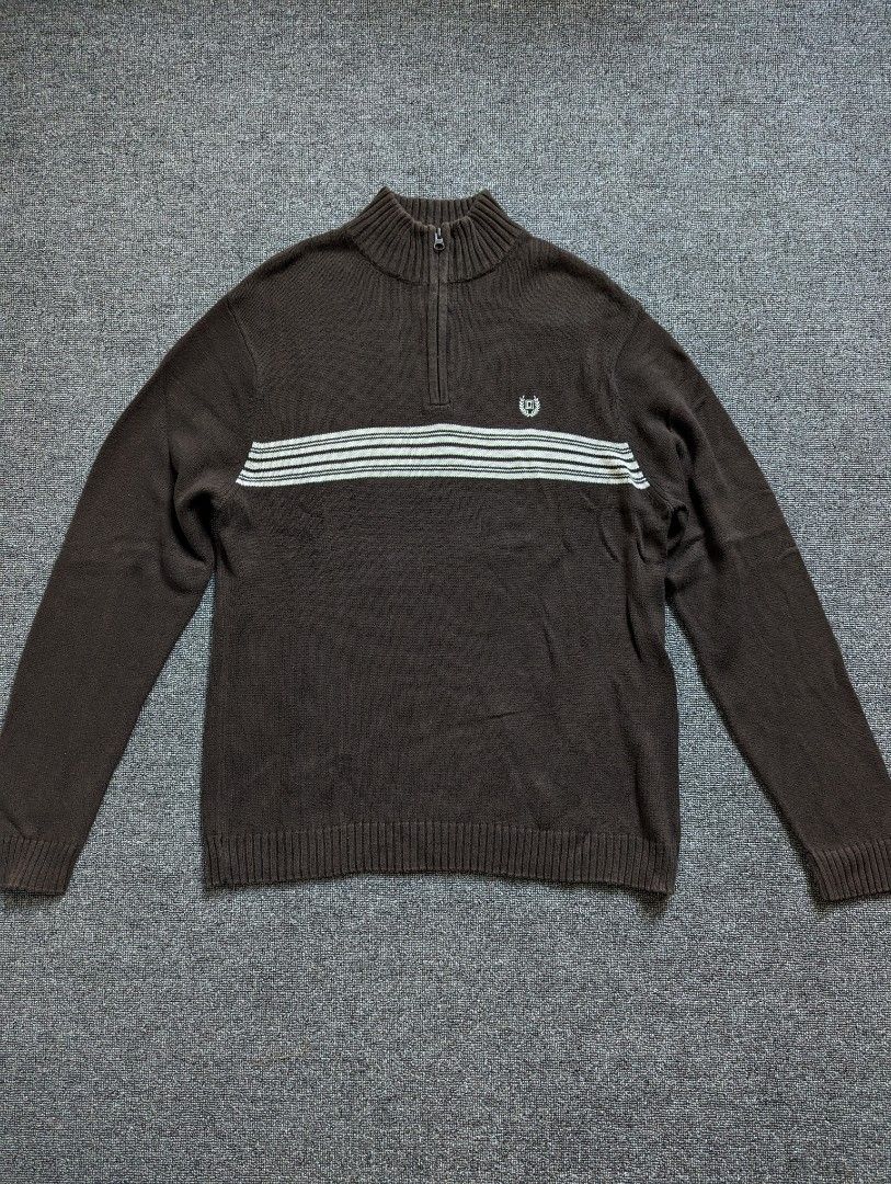 Chaps Zip Turtleneck Sweater Knit Vintage Aesthetic Men s Fashion