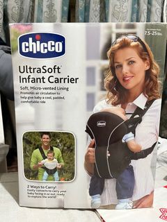 Chicco UltraSoft 2-in-1 Infant Carrier, Baby Carrier for Newborns and Infants between 7.5 to 25 Pounds, Vented Lining, Mesh Side Panels, Black