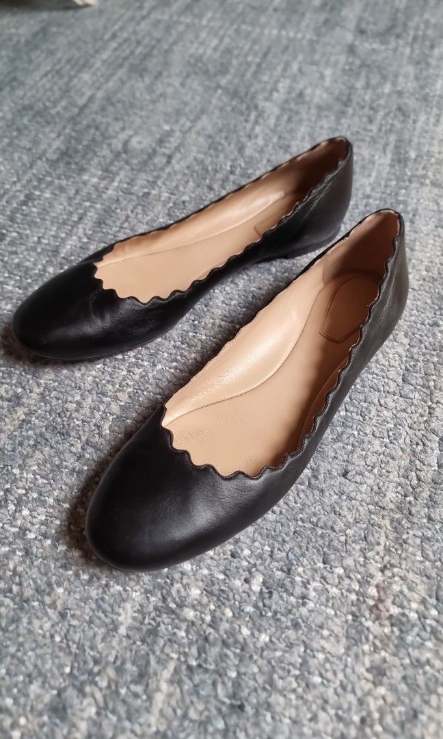 Chloe scalloped online ballet flats