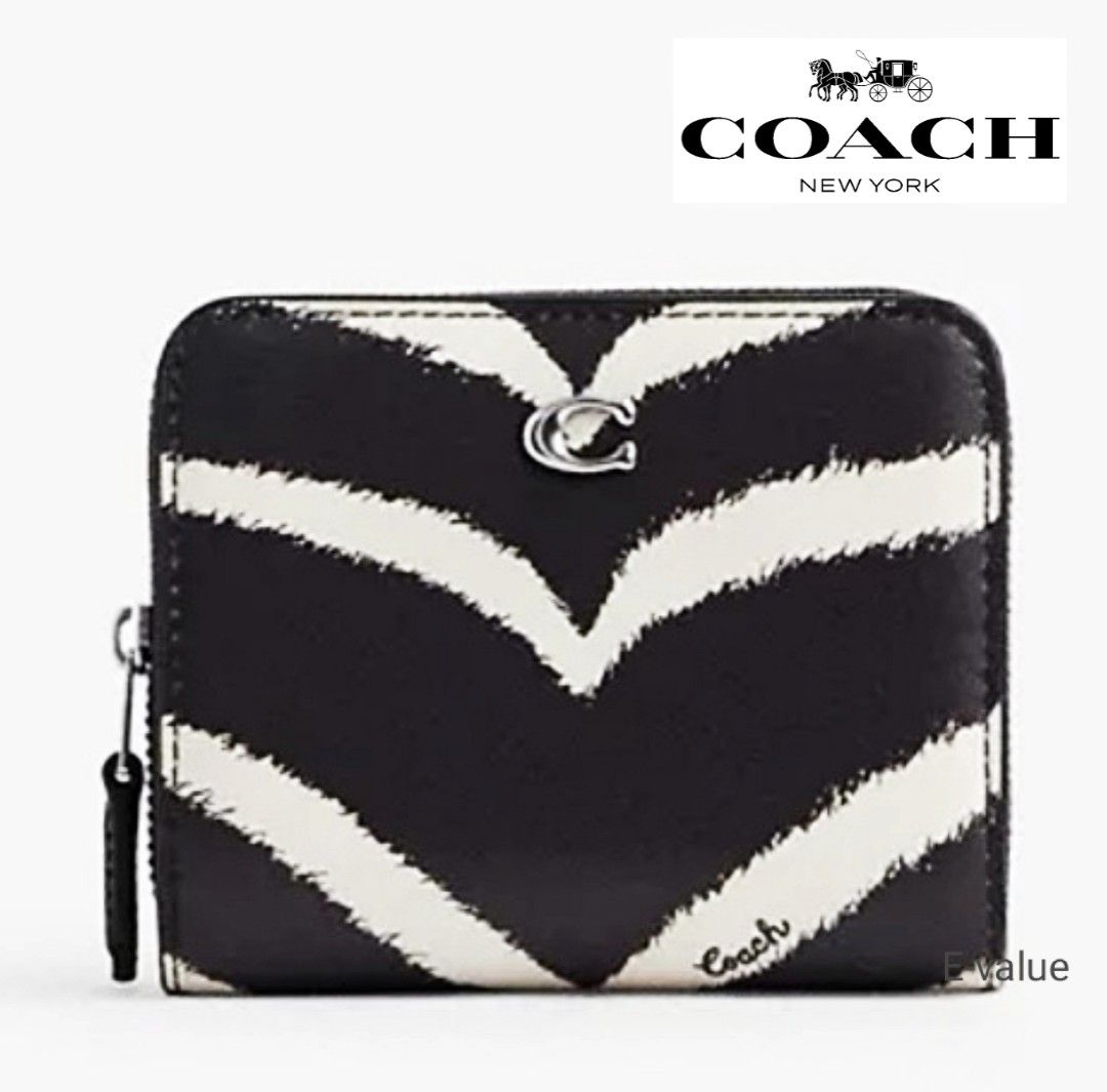 Coach Original Billfold Wallet With Zebra Printed Coin Purse Wallet For Women Come With complete Set Suitable For Gift
