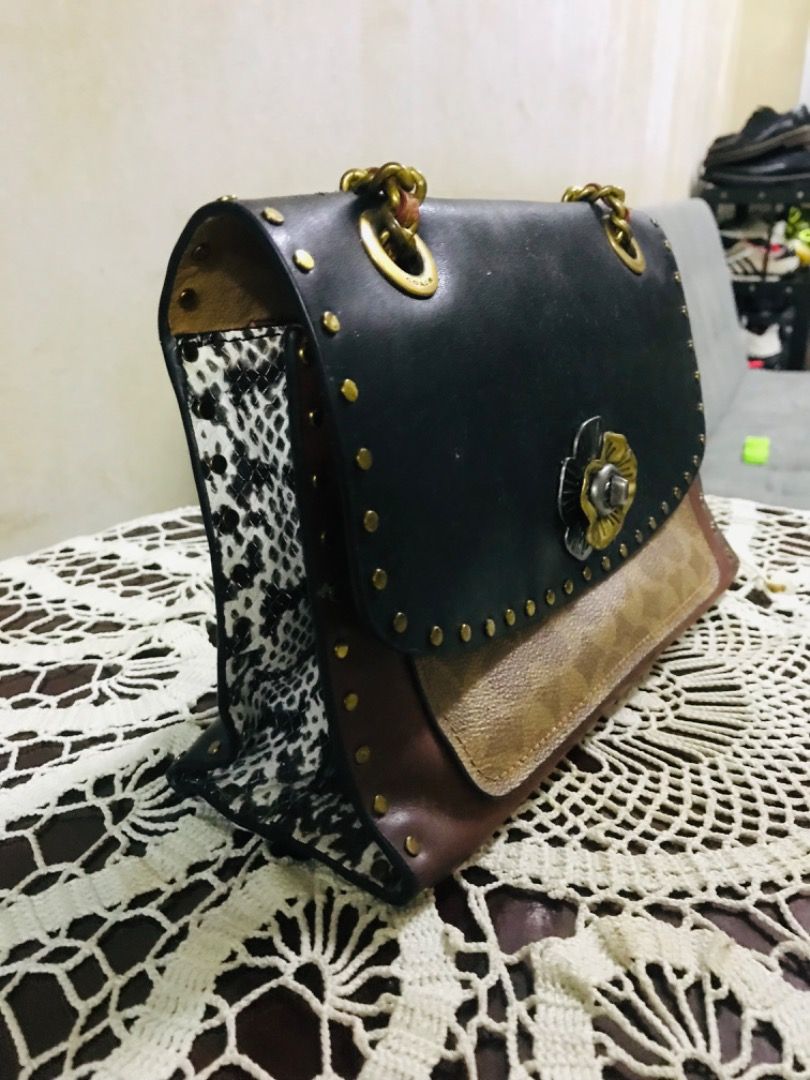 Parker with rivets and snakeskin hotsell