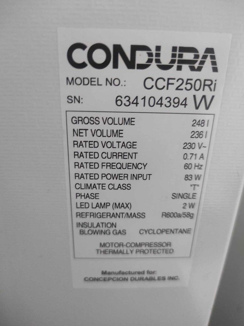 Condura chest freezer top glass, TV & Home Appliances, Kitchen