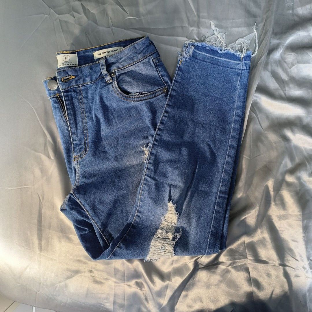 Cotton On Mid Grazer Skinny Ripped Jeans