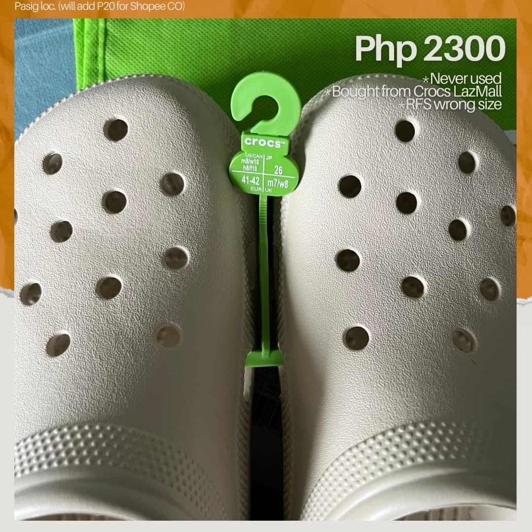 Crocs Classic Clog in Bone M8W10 Women s Fashion Footwear