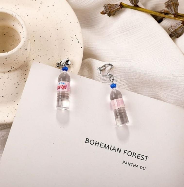 Evian water earrings sale