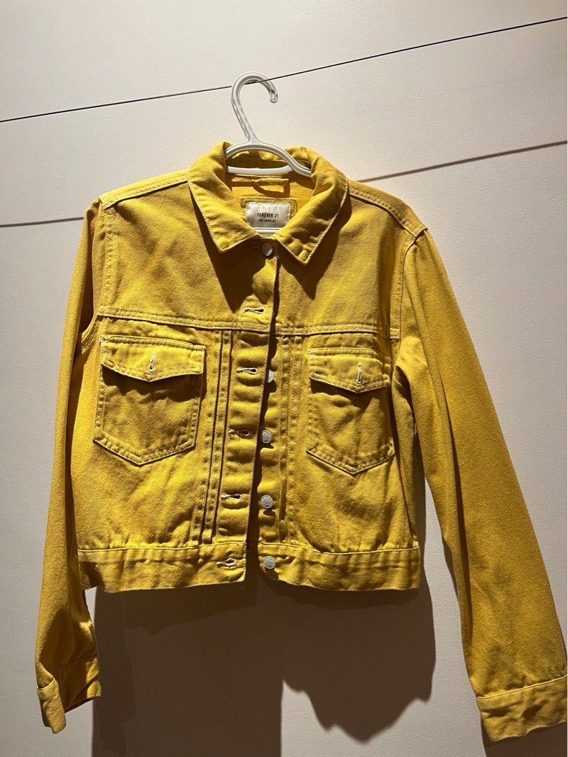 F21 Mustard Yellow Denim Jacket, Women's Fashion, Coats, Jackets and
