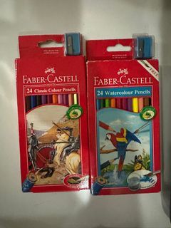 Faber castell 24 watercolour pencils and 24 classic colour pencils