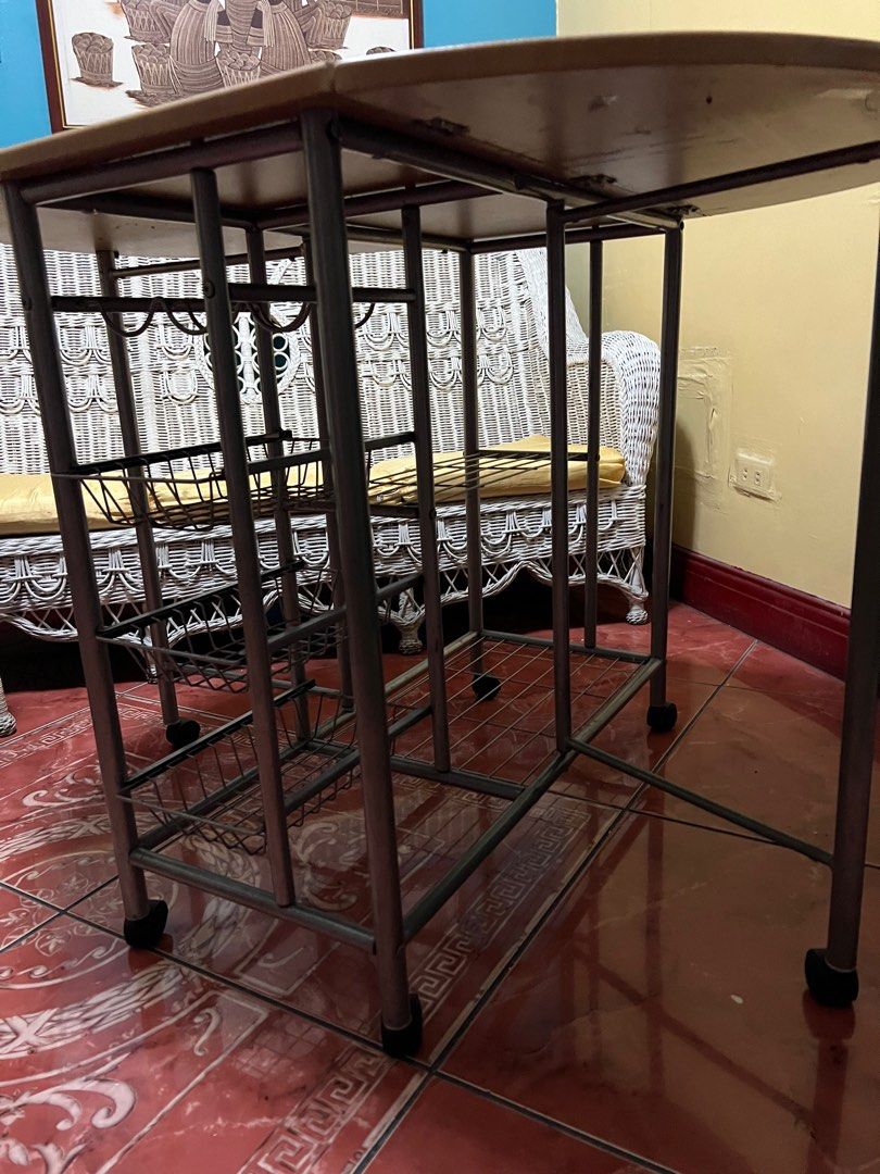 Foldable table w/ 2 chairs (Category: Tables & Sets) located in Makati City. Submitted by basicprojects (Listing ID 1279897980, Image 2). Description: Used but not abused. Still in very good condition and is looking for a new home. Length 33 in Width 15.5 in Depth 13.5 in Height 31 in Diameter 60 in (when opened as a full table).