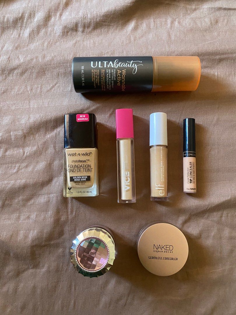 Foundation, Concealers, Setting spray, blush Wet n wild photofocus