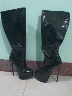 giaro galana 1003 knee high patent platform stiletto boots