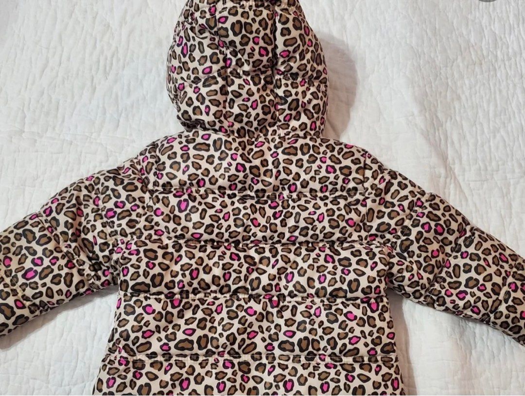 Girls Winter Coat Jacket Size 12 Months Healthtex Leopard Print and Pink