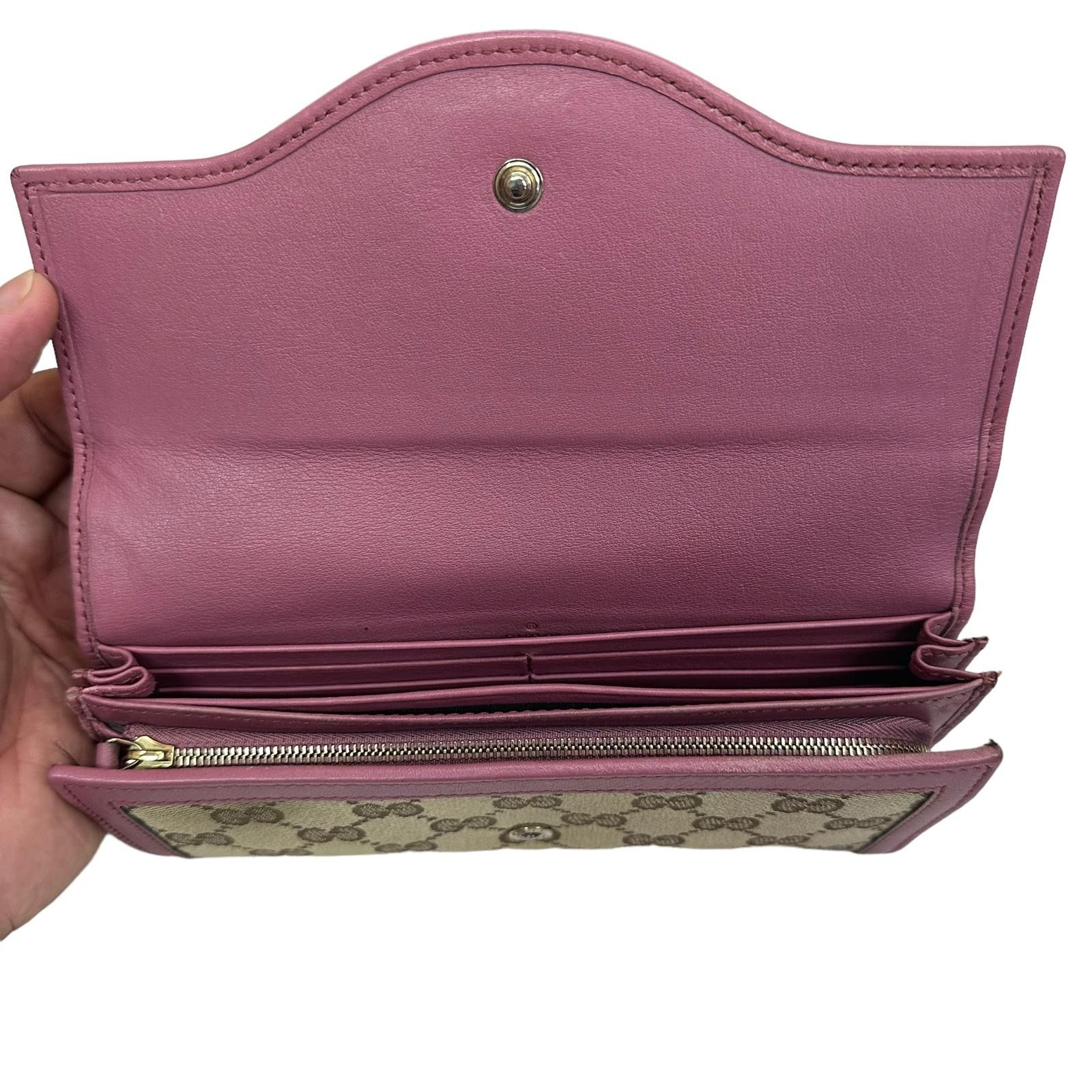 JE Gucci Fold Purse Long Wallet Purple