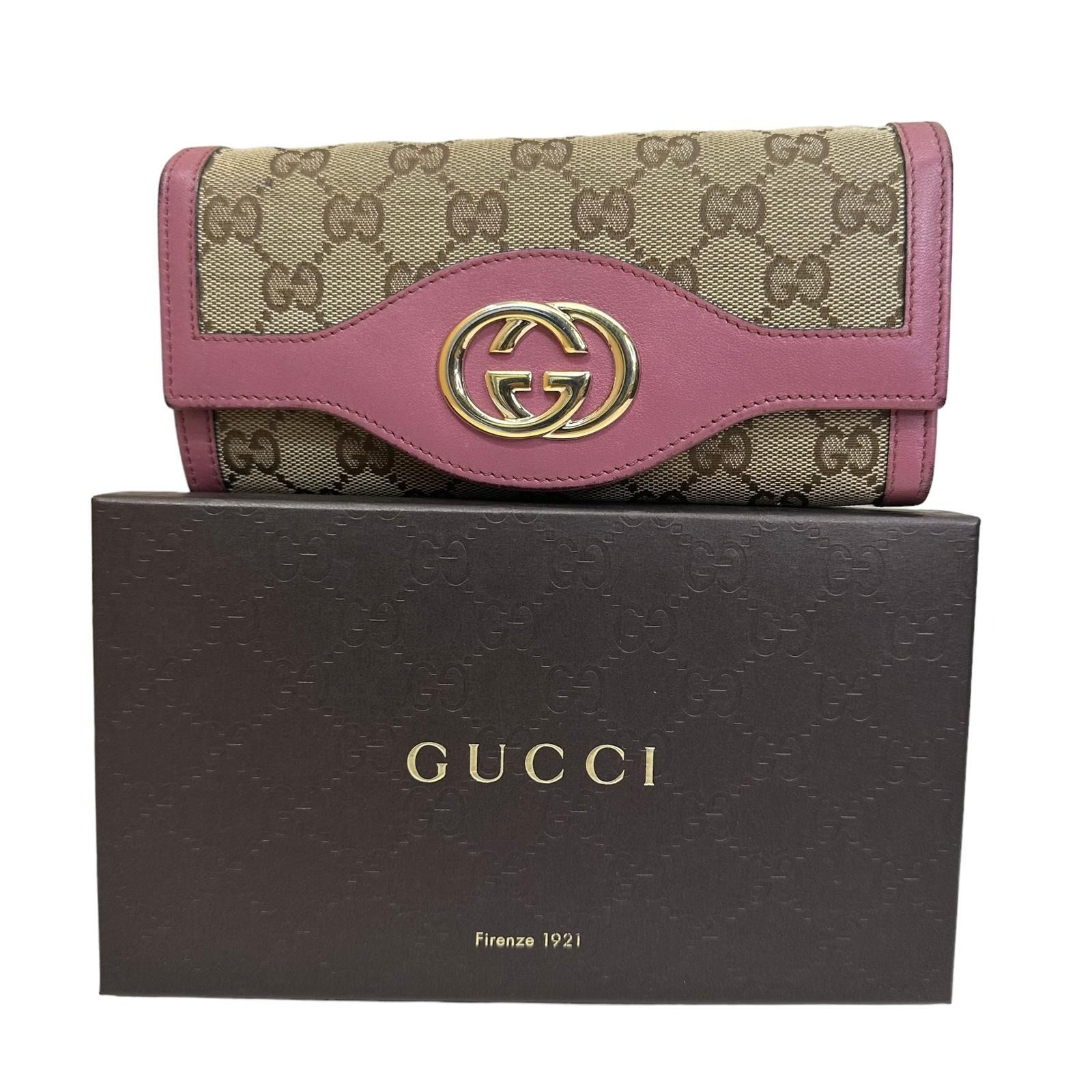 JE Gucci Fold Purse Long Wallet Purple