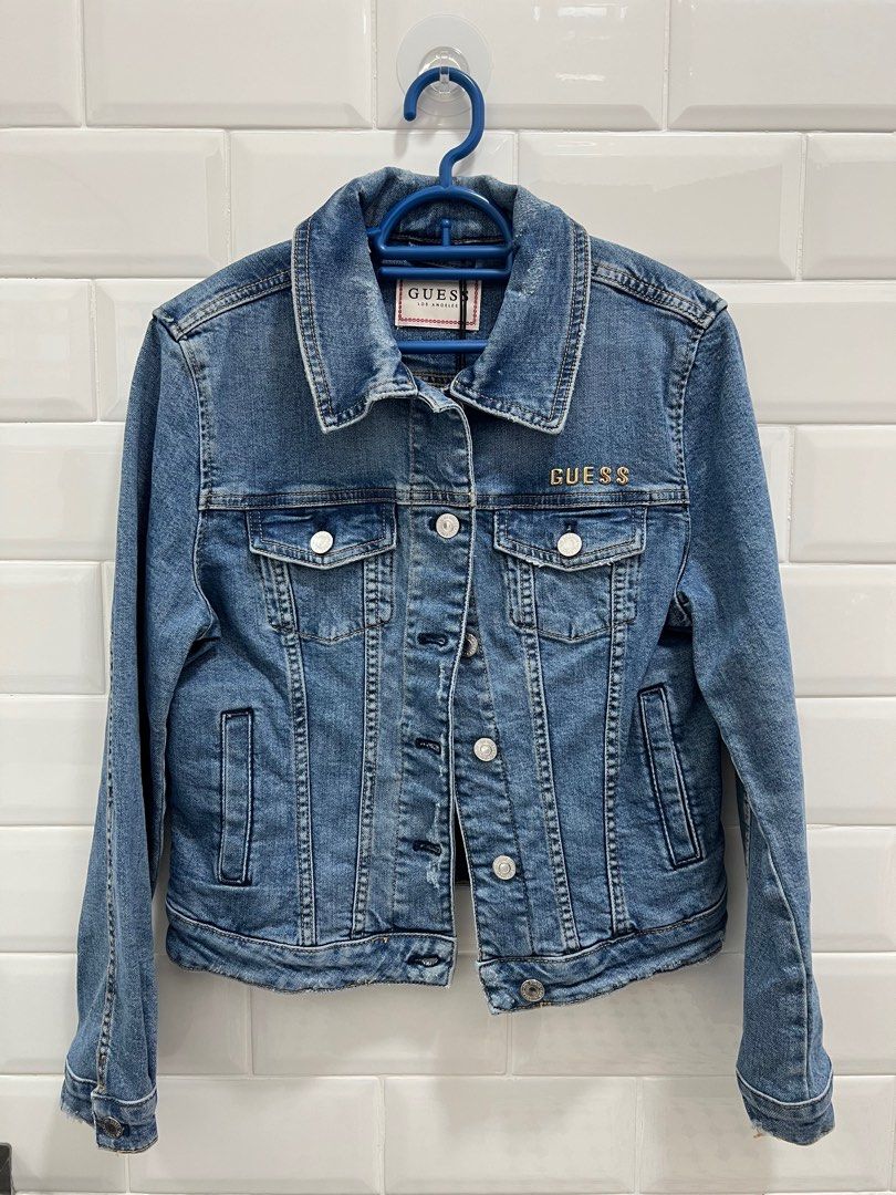 Guess logo denim jacket shop