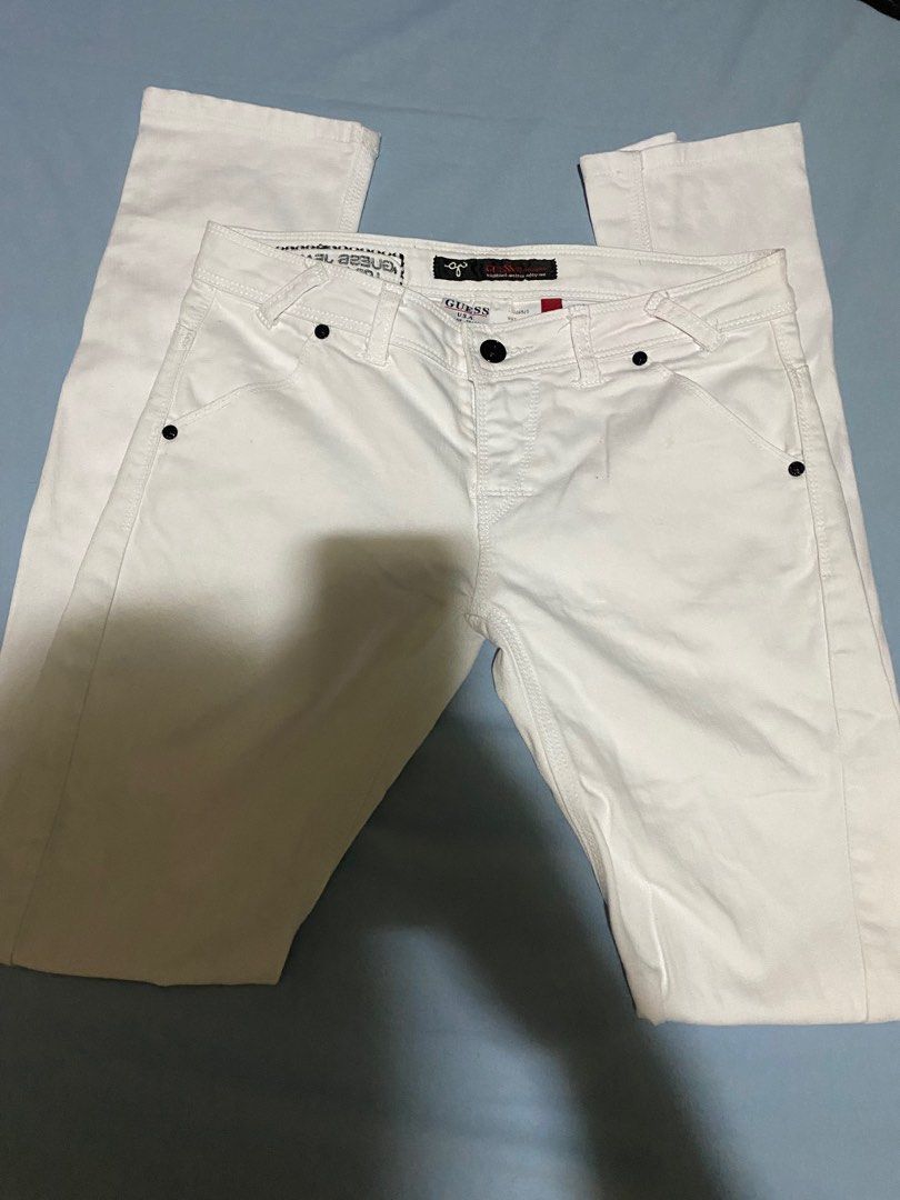 GUESS - Wool-blend Cream White Pants