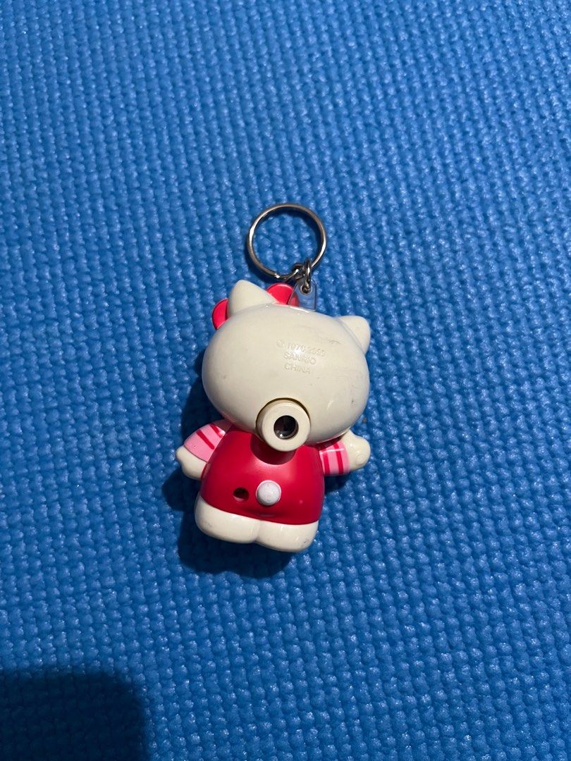 Hello Kitty Keychain Toy Camera (Category: Cameras) located in Manila. Submitted by sanrio.etc (Listing ID 1279918472, Image 2). Description: Licensed. 2000. Not a real camera—it just flashes pictures of HK and Friends if you look through the eye hole and press its hand. Faded and marked but in good condition. - MOP: GCash MOD: Grab/Lalamove/Gogo Xpress (shouldered by buyer).