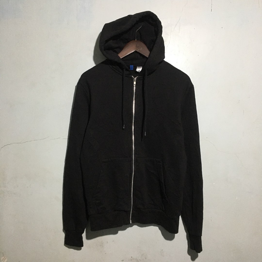 H&M Divided Black Full Zip Hoodie, Men's Fashion, Tops & Sets, Hoodies