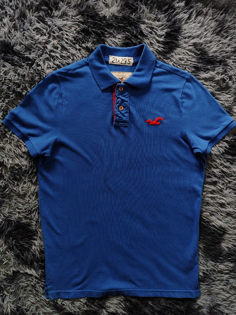 Hollister Poloshirt blue xl slim fit Men s Fashion Tops Sets