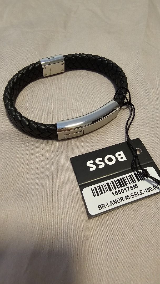 Mens leather sales bracelets hugo boss