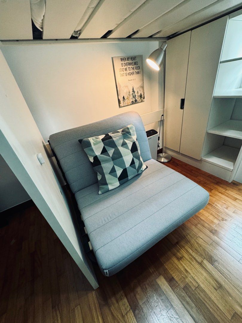 Ikea loft store bed with sofa
