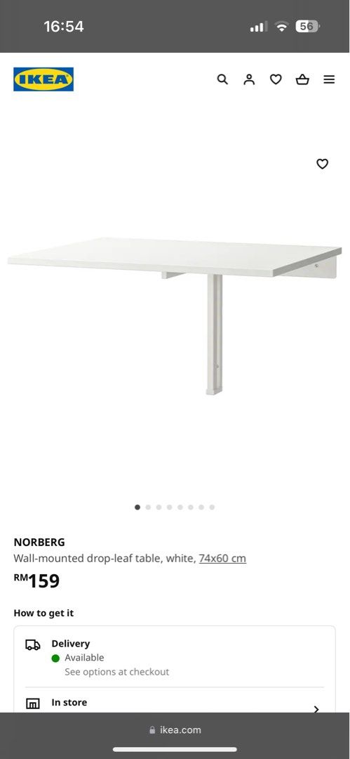 Ikea wall shop table white