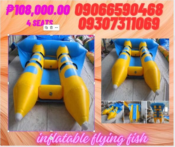 Inflatable Flying Fish 4 seats, Sports Equipment, Sports & Games, Water ...