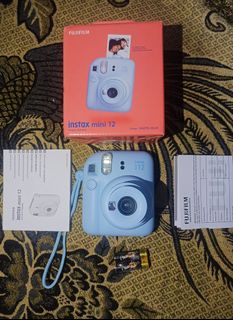 Fujifilm Instax Mini 11/12 Instant Camera Pink/Blue/Gray/White/Purple + 20  Instax Mini White Film + Case Bag + 64 Pocket Album