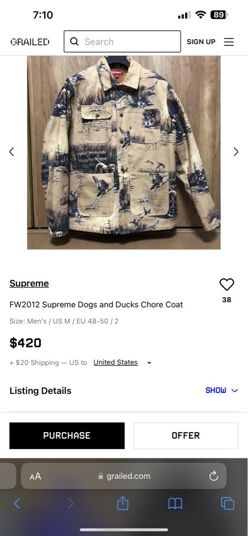 Supreme dogs and 2024 ducks chore coat