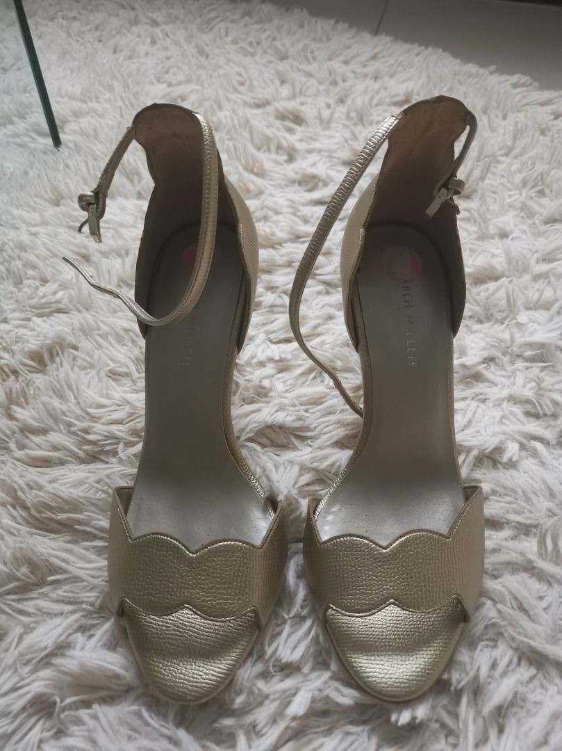 Karen Millen gold strappy heels stiletto