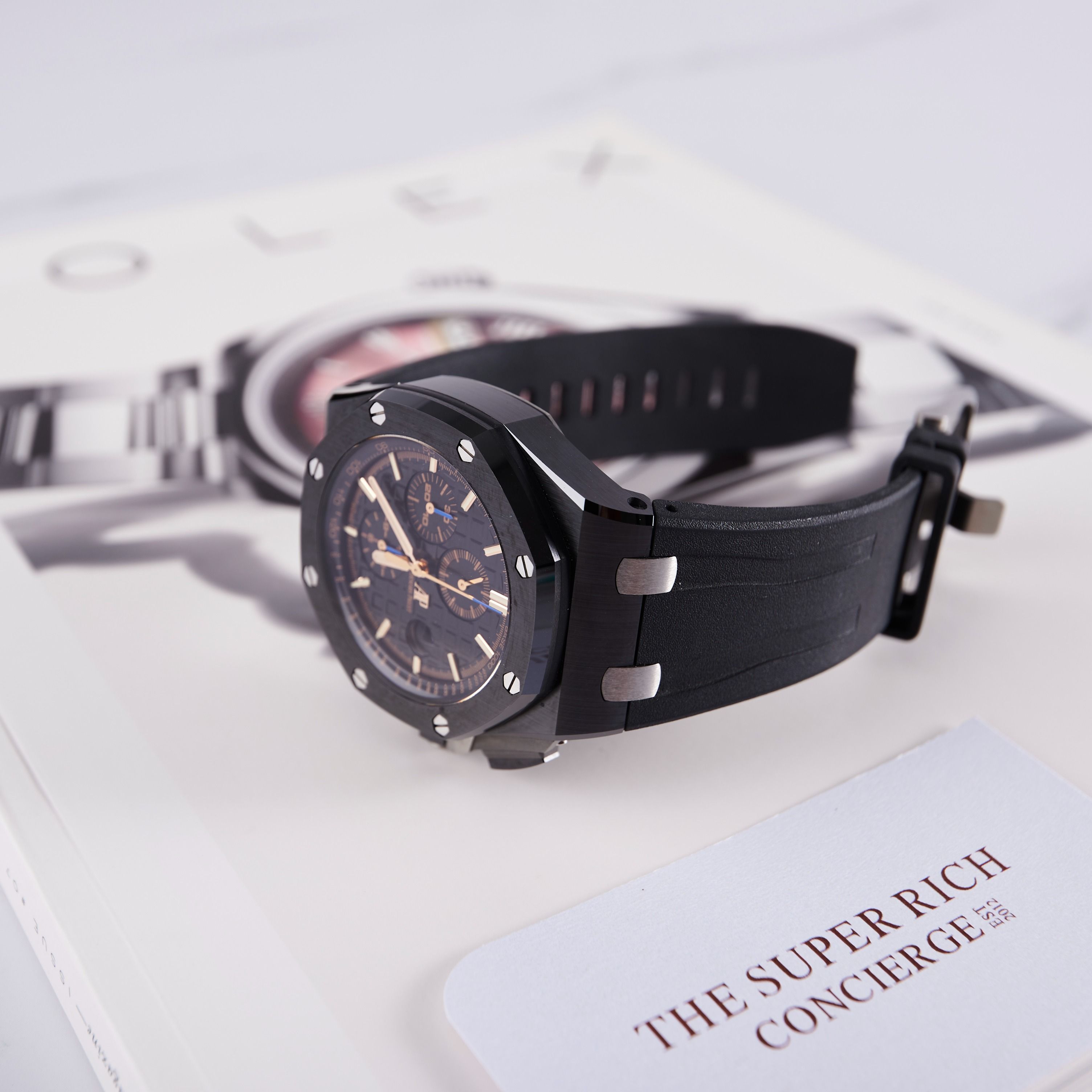 [LIKE NEW] Audemars Piguet Royal Oak Offshore Chronograph 26405CE.OO.A002CA.02 44mm (Category: Watches) located in Singapore. Submitted by thesuperrichconciergemalaysia (Listing ID 1279808675, Image 3). Description: 📞 WA 60.1122.00.3344 • https://shorturl.at/cikV2 📣 Join Our Community • https://shorturl.at/glGT1 Condition: Like New •Year of Production: 2019 •Come With Complete Set With Box & Certificate. 小红书 • 富二代俱樂部 TikTok • SuperRichConcierge