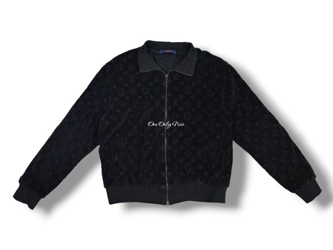 Louis vuitton cotton velour monogram blouson jacket black sale