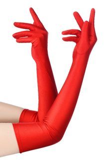 Lucky Doll® Red Spandex Stretchy Opera Elbow 20" Length Long Elegant Gloves