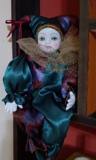 Mardi Gras Porcelain Jester Doll