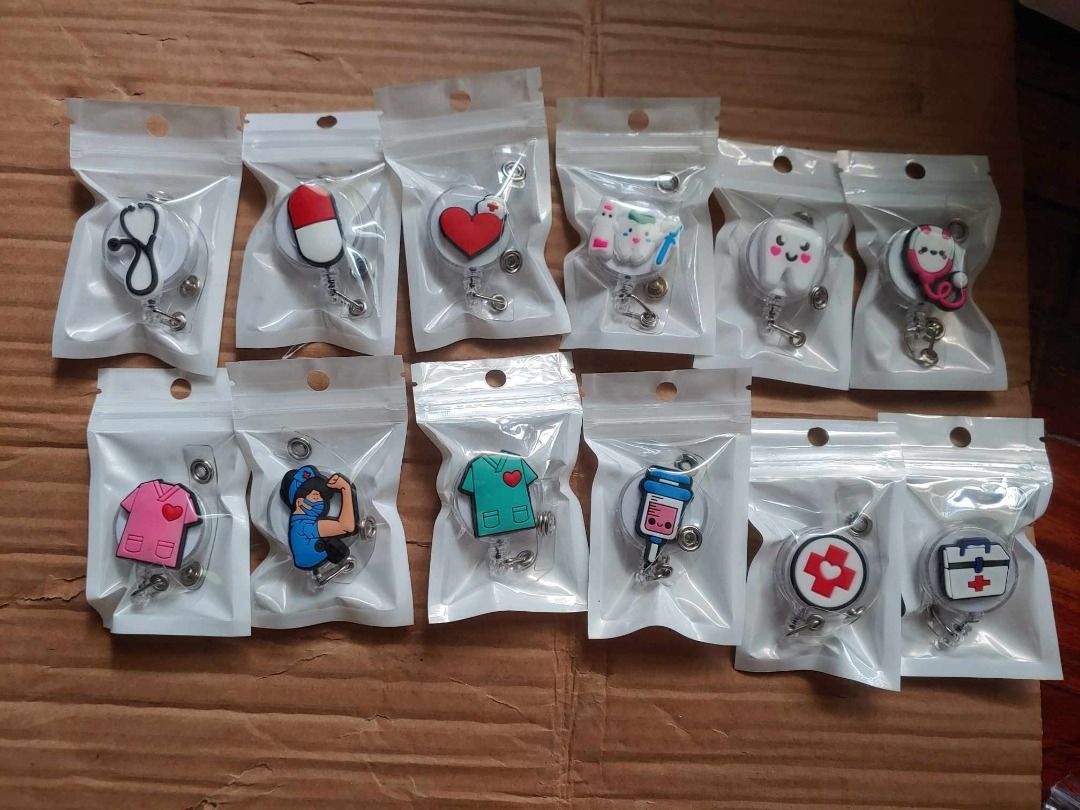 Medical Retractable ID Holder Nurse Badge Reel Clip Cute, Hobbies & Toys,  Stationary & Craft, Handmade Craft on Carousell