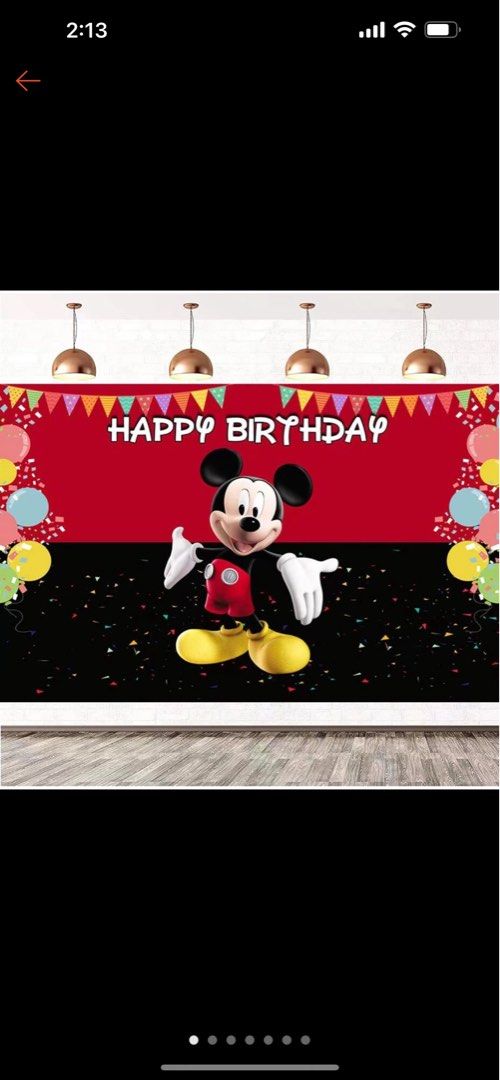 Mickey mouse backdrop (Category: Occasions & Party Supplies) located in Pasig City. Submitted by lucasmalakas (Listing ID 1279795175, Image 2). Description: 6*4ft Used once for son’s bday party .