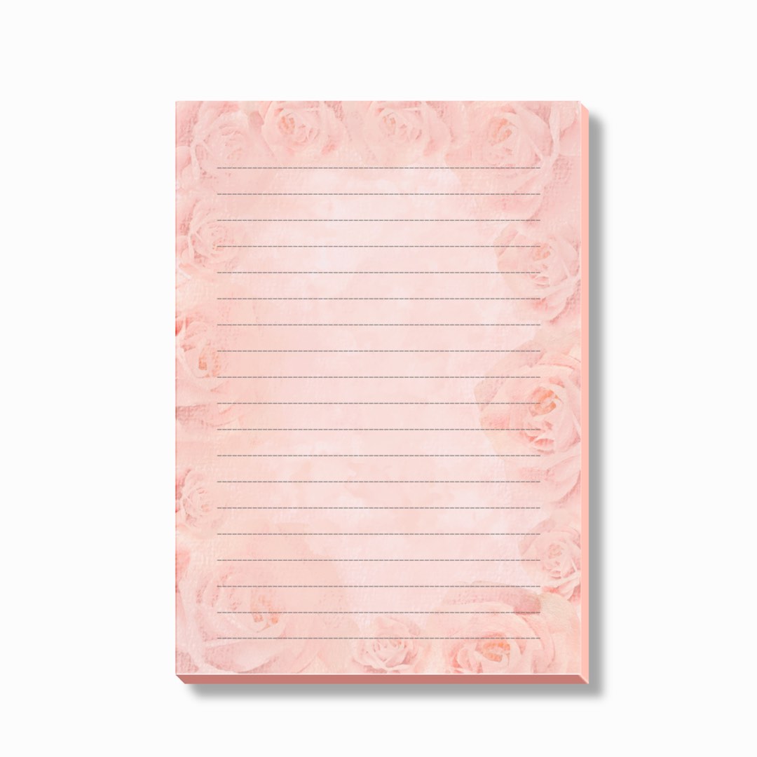 Notepad Roses | Stationery Lined Paper, Hobbies & Toys, Stationary ...