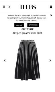 OFF-WHITE
Striped pleated midi skirt