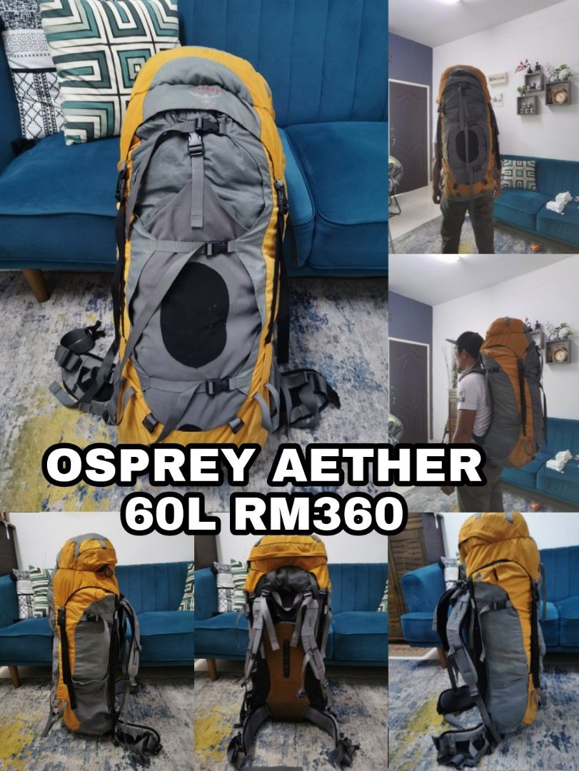 osprey aether 60 liter hiking and travel backpack
