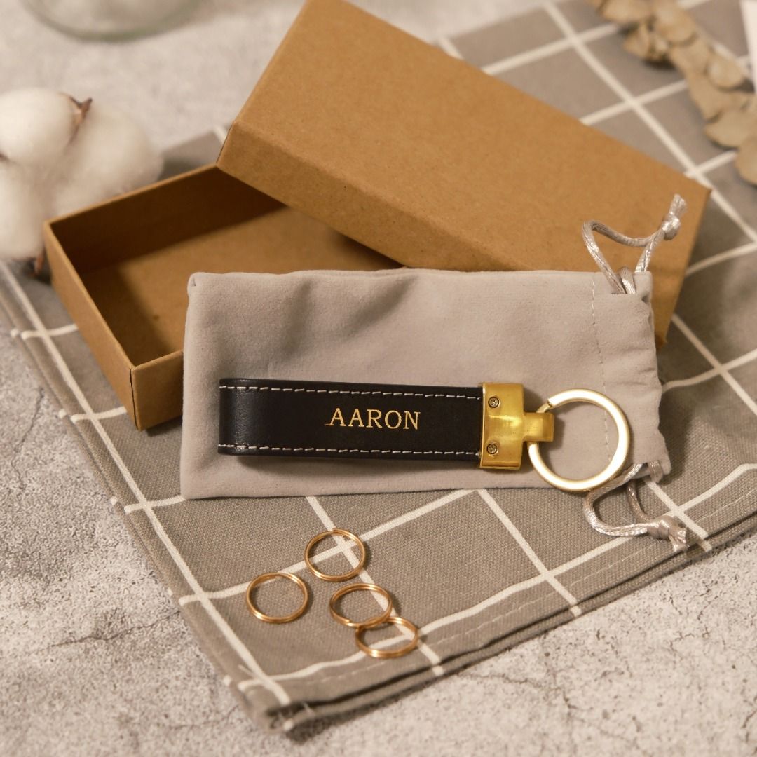 Personalized Genuine Leather Keychain
