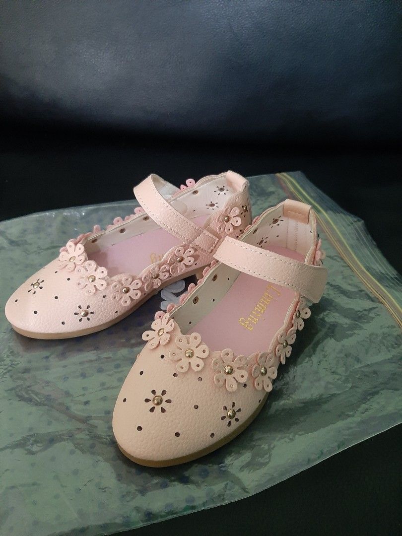 Pink Flower girl shoes