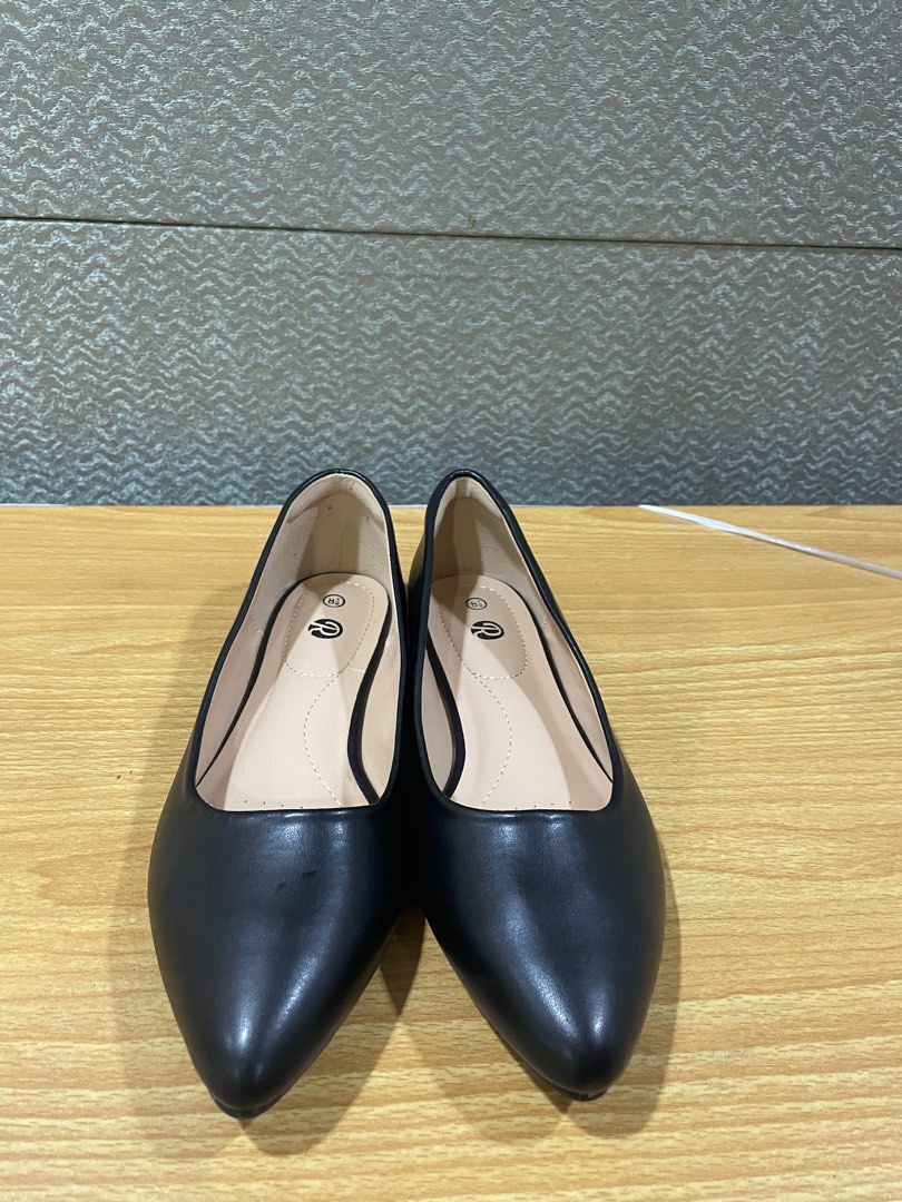 plain black flats
