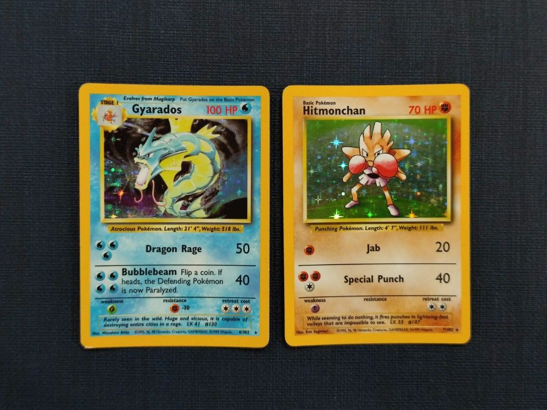 Pokemon Gyarados 6/102 | Hitmonchan 7/102 Base Set (Binder Conditions), Hobbies & Toys, Toys & Games on Carousell Pokemon Gyarados 6/102 | Hitmonchan 7/102 Base Set (Binder Conditions), Hobbies & Toys, Toys & Games on Carousell