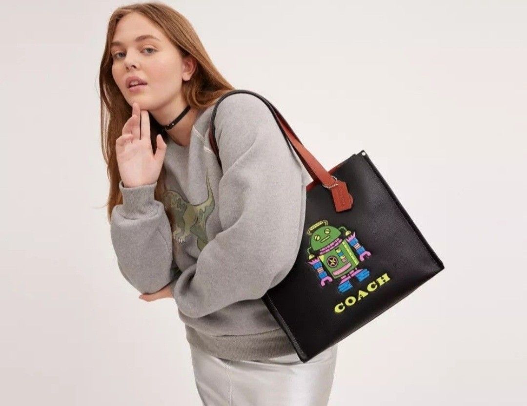Preorder Coach cosmic Relay tote 34 in polished pebble leather unisex tote bag