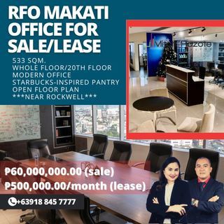 Ready For Occupancy Modern Fully-Furnished Office Space for Sale or Lease in Makati near Rockwell